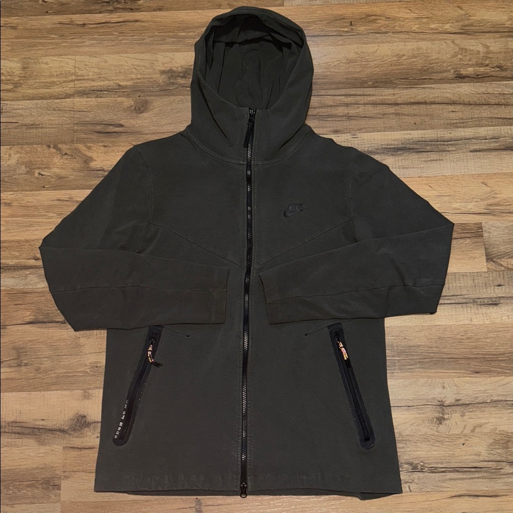 Nike Tech Fleece Zip Up Olive Hoodie Sweatshirt